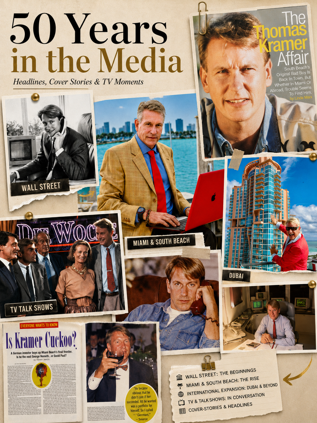 50 Years in the Media – Headlines, Cover Stories & TV Moments