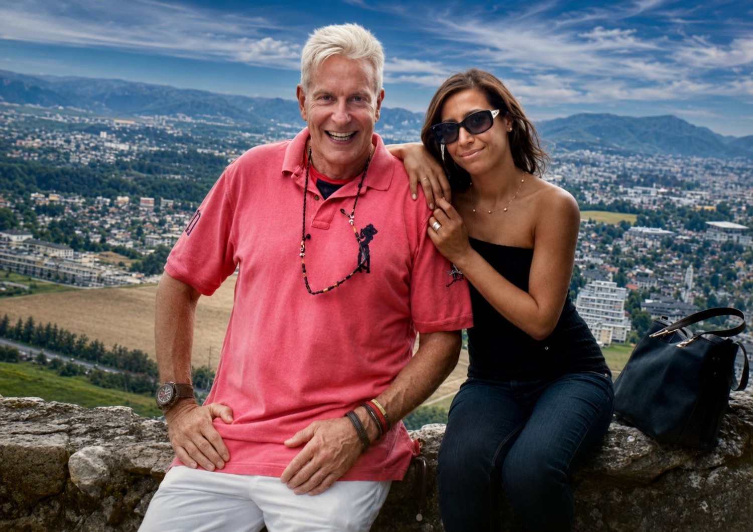 Thomas Kramer mit Natascha Khani auf der Burg Landskron